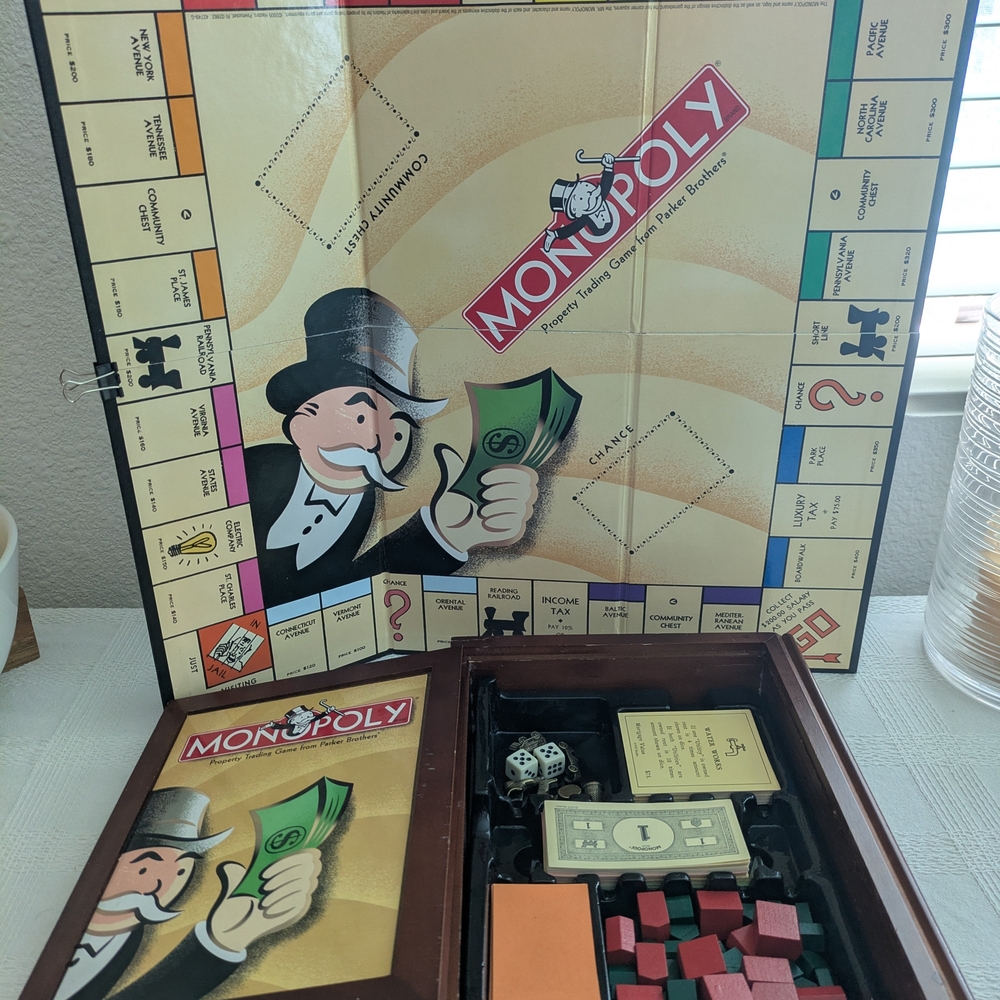 Vintage Collector's Monopoly Board Game - Classic Edition - Redwood Display Box